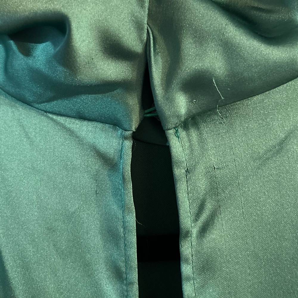 ZARA GREEN SATIN MIDI DRESS - Picture 10 of 10